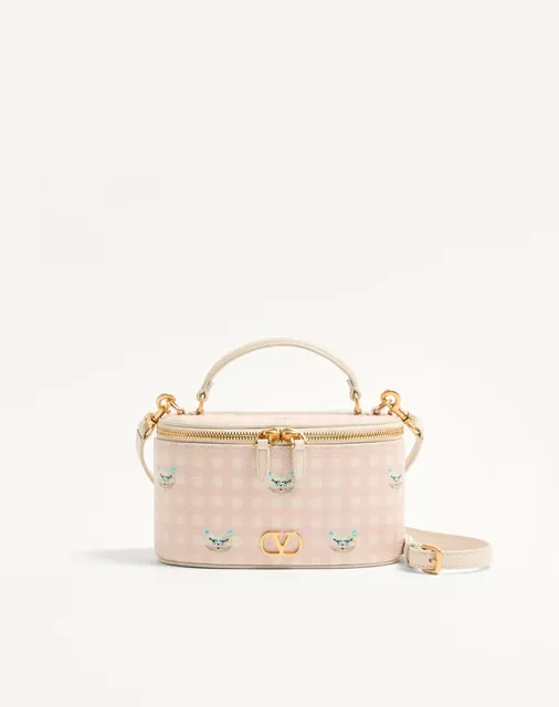 Мини-сумка vanity VLogo Signature из зернистой телячьей кожи Le Chat De La Maison