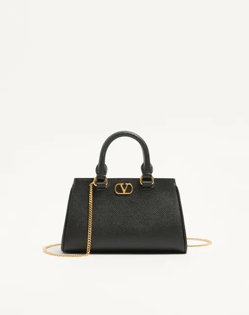 Мини-сумка VLogo Signature из зернистой телячьей кожи