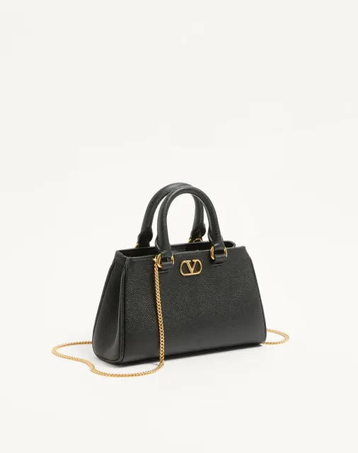 Мини-сумка VLogo Signature из зернистой телячьей кожи